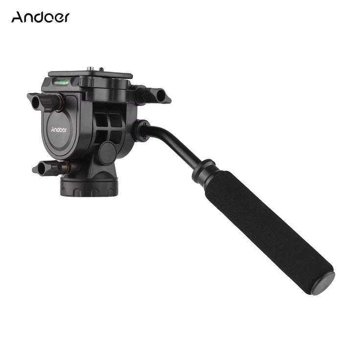 Fluid Hydraulic Ball Head Panoramic Photography Max. Load 5KG with Handle for 1/4 Inch Screw Camera Camcorder