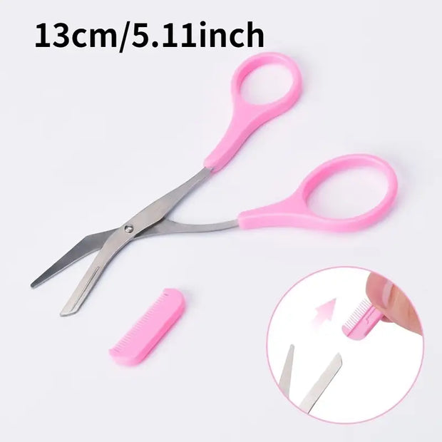 Precision Eyebrow Trimmer Scissor with Comb – Perfectly Shaped Brows Every Time! ✨✂️