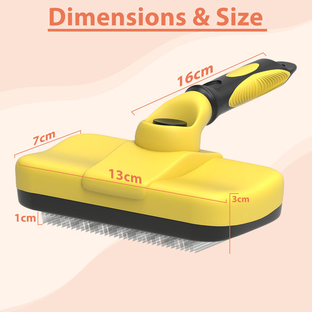 SELF CLEANING PET DOG CAT SLICKER BRUSH GROOMING for MEDIUM and LONG HAIR PETS