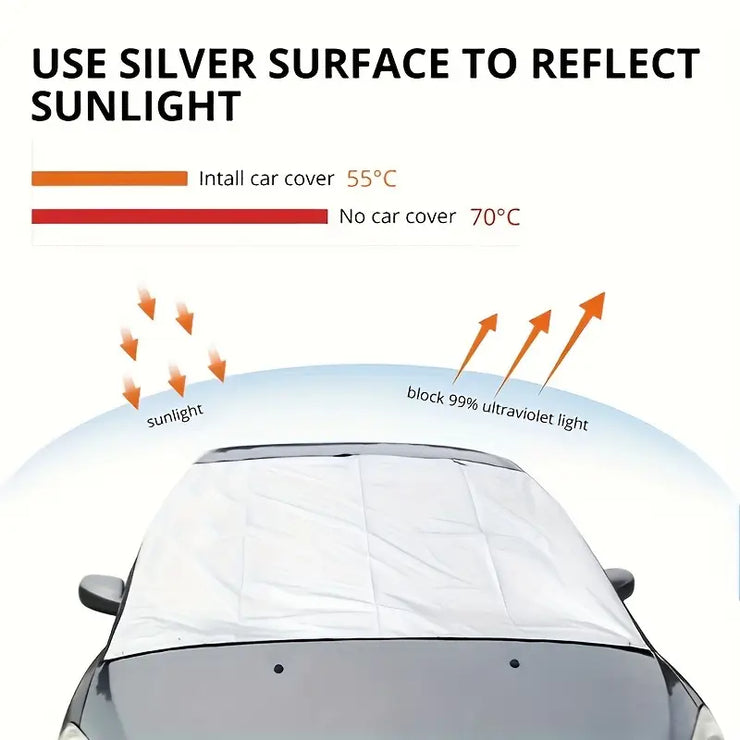 All-Season Foldable Car Windshield Cover – Protects Against Snow, Sun & Rain | Easy to Install