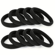 50/100pcs Black High-Elastic Hair Bands – Strong Hold, No Damage! ✨🖤