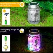 Solar Mason Jar Light Solar Lantern Fairy Lights Waterproof Hanging Standing Solar Lamp Garden Ornament for Patio Lawn Fairy Elf