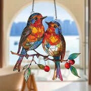 Rustic Acrylic Nightingale Sun Catcher – Artistic Hanging Glass Window Décor for Home & Garden