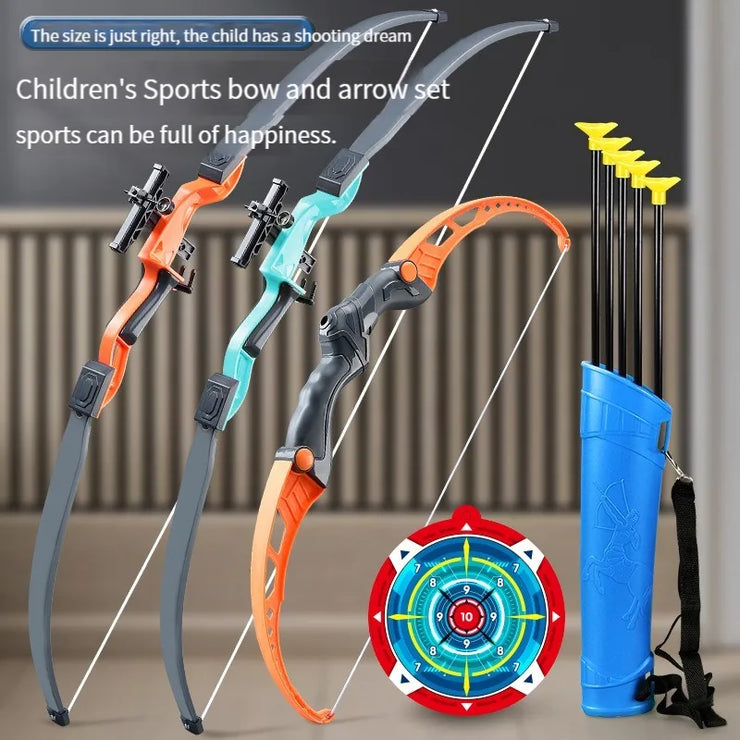 52Cm Bow and Arrow Toy Set for Children Archery Practice Recurve Outdoor Sorts Shooting Toy with Target Boys Kids Gifts