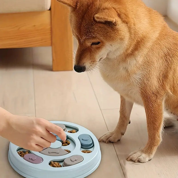 Interactive Dog Slow Feeder & Puzzle Toy – Stimulating Food Hiding Bowl for Smart Training