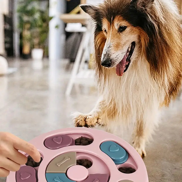 Interactive Dog Slow Feeder & Puzzle Toy – Stimulating Food Hiding Bowl for Smart Training