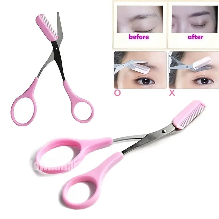 Precision Eyebrow Trimmer Scissor with Comb – Perfectly Shaped Brows Every Time! ✨✂️