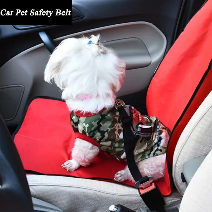 Adjustable Car Safety Seatbelt for Dogs & Cats – Secure Pet Harness Lead for Vehicles