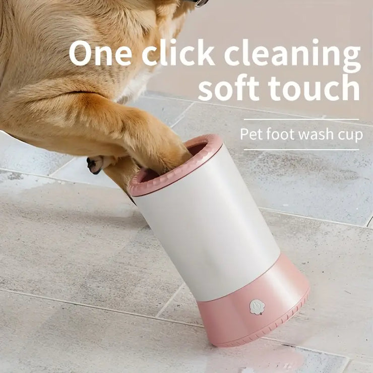 USB Rechargeable Pet Paw Cleaner & Massager – Gentle Silicone Brush for Dogs & Cats