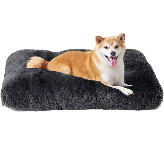 Medium 80X55CM Plush Dog Bed Calming Cushion Mat Washable Large Pet Puppy Cat UK